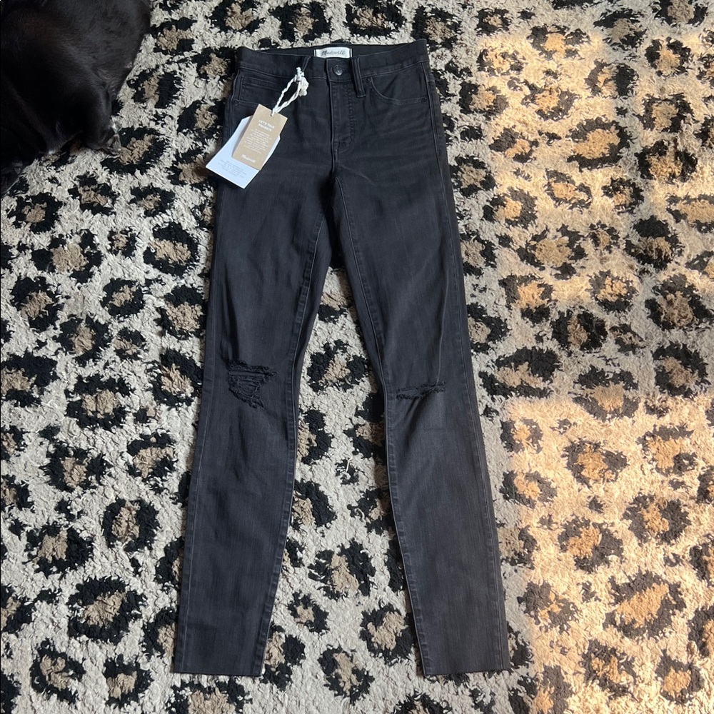 Madewell 9” high-rise skinny frayed jeans size 24 tall NWT